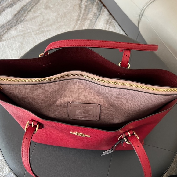 Coach Leather Mollie Tote Red